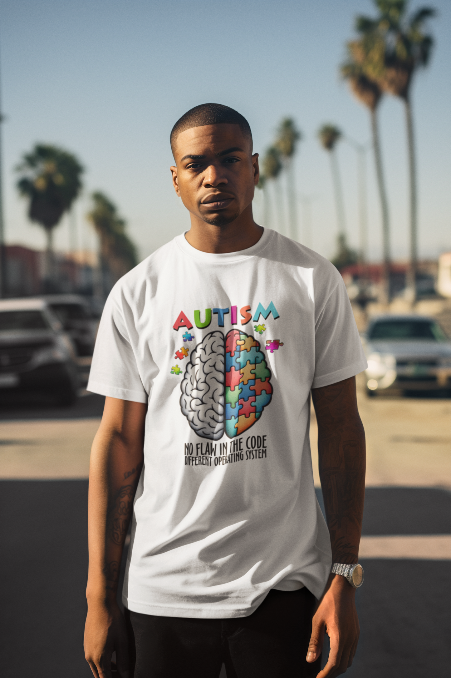 Autism Awareness Puzzle Brain T-Shirt